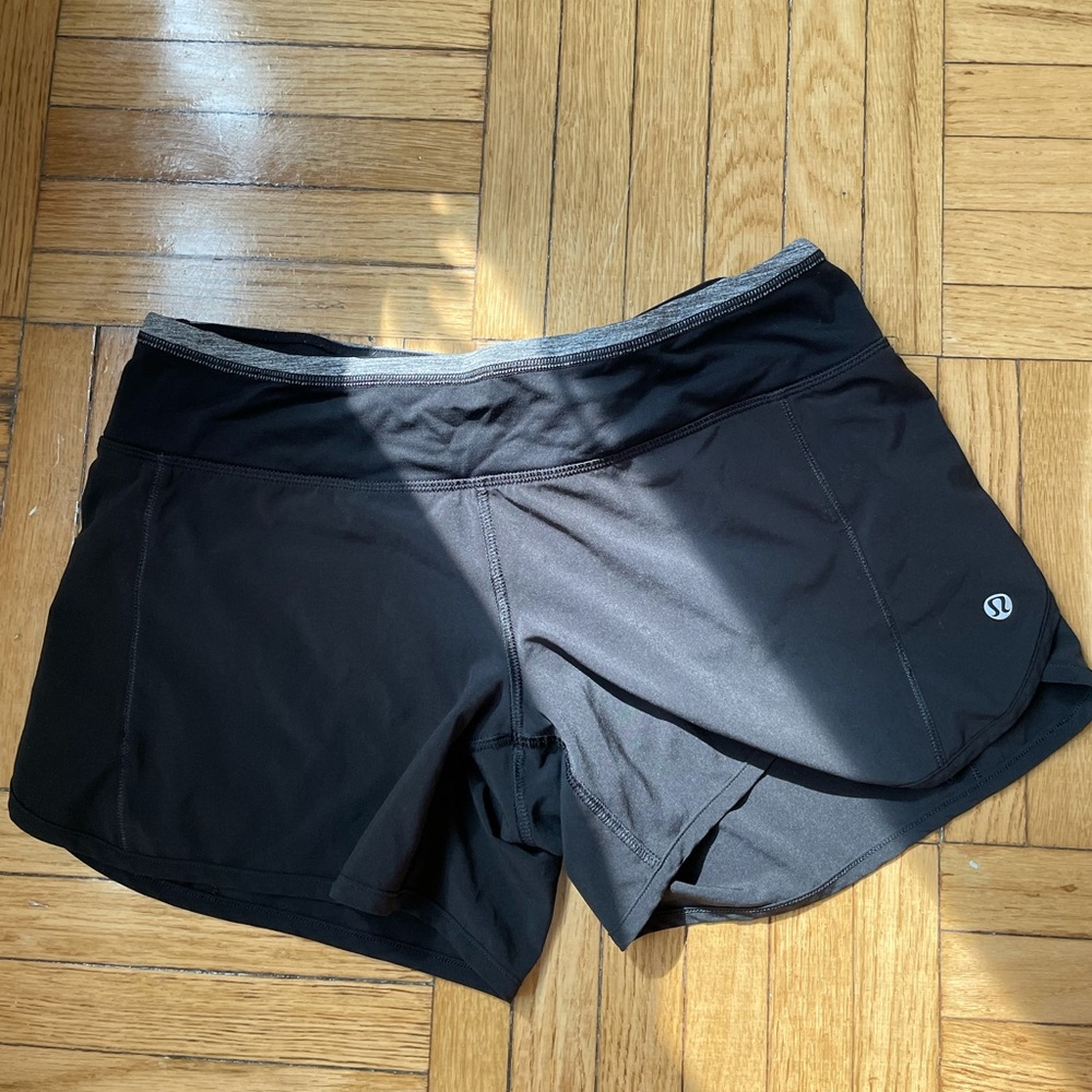 Lululemon black running shorts
